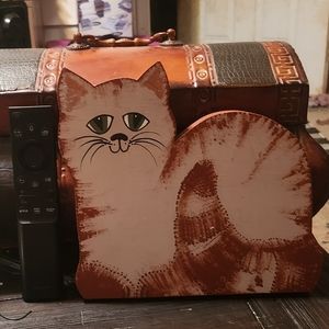 Wood painted cat